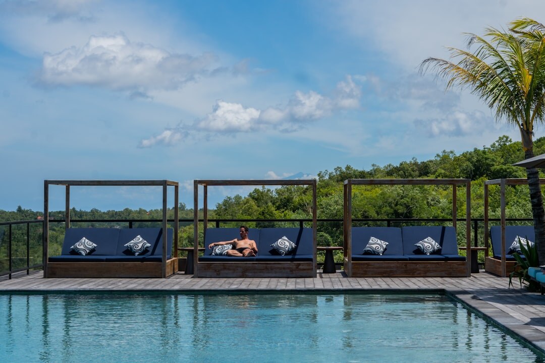luxury poolside view